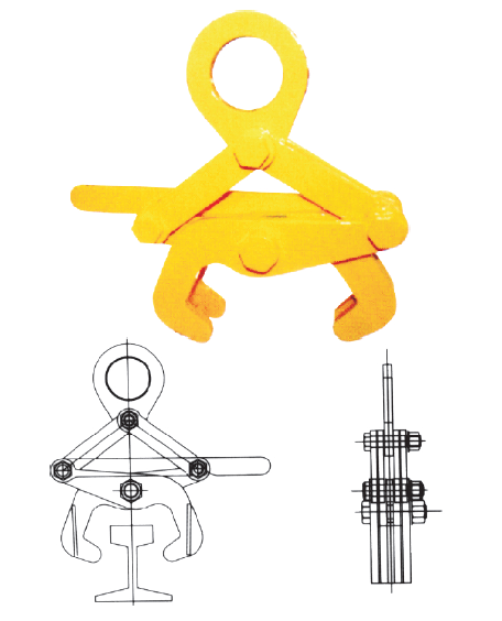 橫梁掛具、鋼軌夾鉗結(jié)構(gòu)